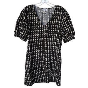 Evereve Stella Popover Mini Shift Dress with Puff Sleeves, Cotton Blend size M